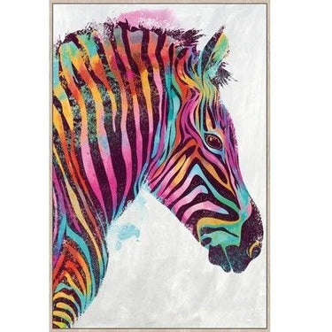 Framed Canvas Art - Multi Stripes at online8 furniture store Auckland