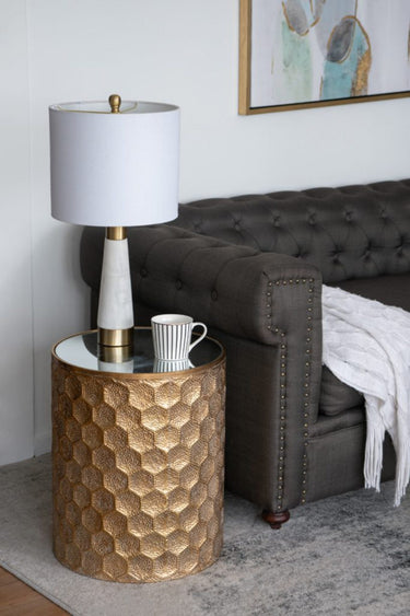 Geometric Side Table Gold at online8 furniture store Auckland