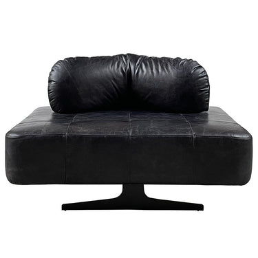 Georgio XL Leather Chair Slate Black | Extra Large Ottoman at online8 furniture store Auckland