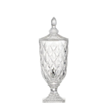 Glass Drink Dispenser - Diamond Pattern at online8 furniture store Auckland