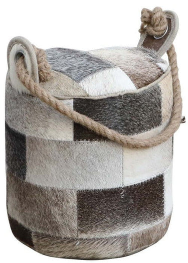 Goat Hide Door Stop - Round at online8 furniture store Auckland