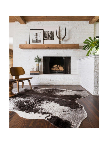Grand Canyon Faux Hide Rug - Ivory/Charcoal at online8 furniture store Auckland