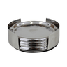 Hammered Coasters Set/4 In Holder Silver at online8 furniture store Auckland