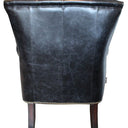 Harrington Buttoned Leather Armchair -  Belon Black at online8 furniture store Auckland