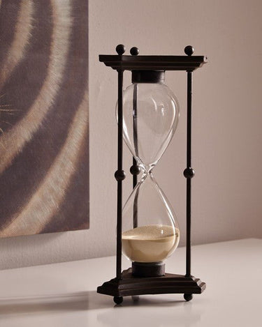 Hourglass with Gold Sand on Stand at online8 furniture store Auckland