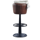 Industrial Leather Barstool at online8 furniture store Auckland