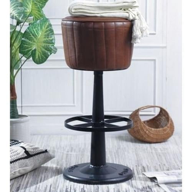 Industrial Leather Barstool at online8 furniture store Auckland