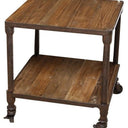 Industrial Side Table with Wheels at online8 furniture store Auckland