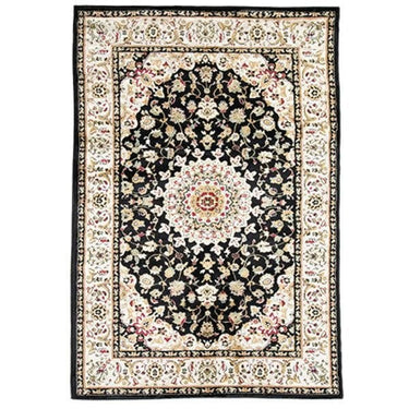 Iranshar Black Rug at online8 furniture store Auckland