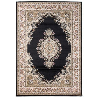 Iranshar Black Rug at online8 furniture store Auckland