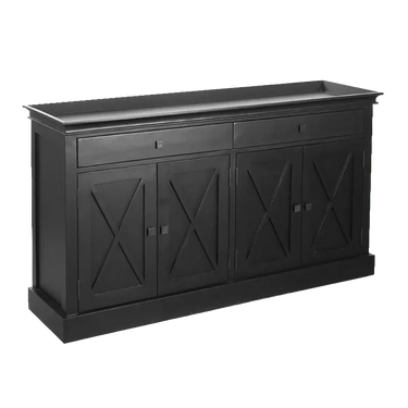 Island Life 4 Door 2 Draw Sideboard Black at online8 furniture store Auckland