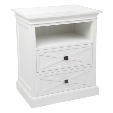 Island Life Bedside Table - White at online8 furniture store Auckland