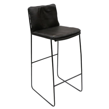 Jordi Barstool - Black Leather at online8 furniture store Auckland