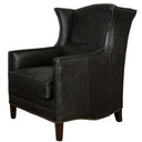 Kennedy Wingback Aged Leather Armchair - Belon Black at online8 furniture store Auckland