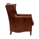Kennedy Wingback Aged Leather Armchair - Vintage Cigar at online8 furniture store Auckland