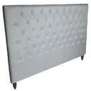 King | Super King Headboard - Grey Tufted Linen at online8 furniture store Auckland