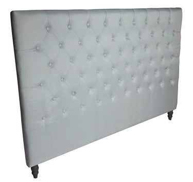 King | Super King Headboard - Grey Tufted Linen at online8 furniture store Auckland