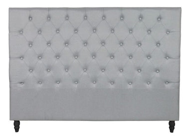 King | Super King Headboard - Grey Tufted Linen at online8 furniture store Auckland