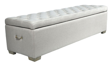 Lambton Linen Blanket Box - Salt & Pepper at online8 furniture store Auckland