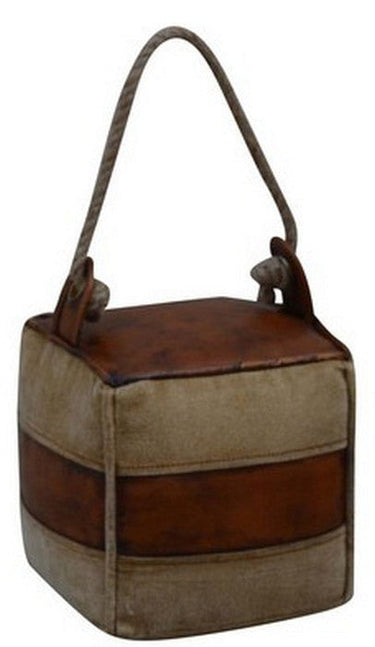 Leather & Canvas Door Stop - Square at online8 furniture store Auckland