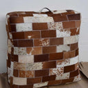 Leather Goat Hide Pouf | Ottoman at online8 furniture store Auckland