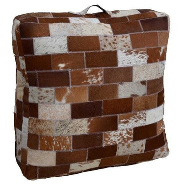 Leather Goat Hide Pouf | Ottoman at online8 furniture store Auckland