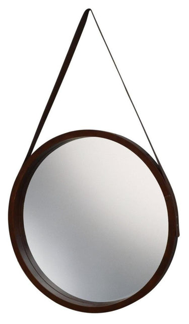 Leather Round Mirror-Large at online8 furniture store Auckland