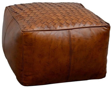 Leather Square Ottoman | Pouf at online8 furniture store Auckland