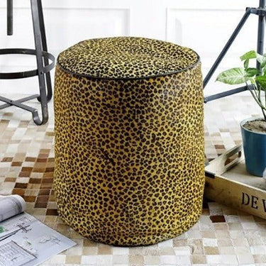 Leopard Hairon Ottoman | Pouf at online8 furniture store Auckland