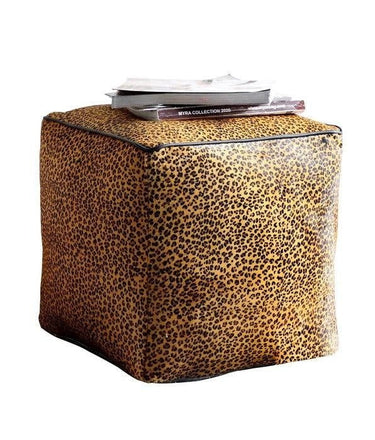 Leopard Hairon Ottoman | Pouf at online8 furniture store Auckland
