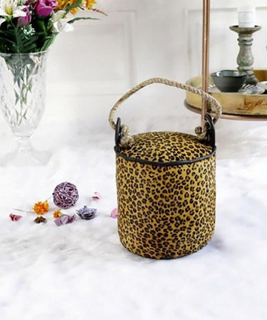 Leopard Leather Door Stop - Round at online8 furniture store Auckland