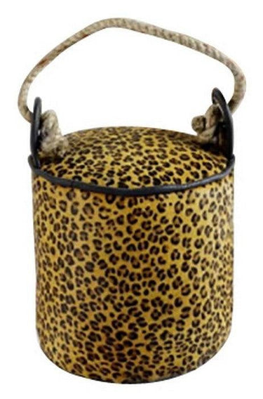 Leopard Leather Door Stop - Round at online8 furniture store Auckland