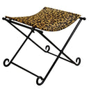 Leopard Leather Foldable Ottoman | Stool at online8 furniture store Auckland