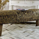Leopard Leather Long Vault Stool at online8 furniture store Auckland