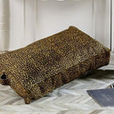 Leopard Leather Pouf | Ottoman at online8 furniture store Auckland