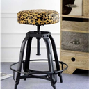 Leopard Print Barstool - Adjustable Height at online8 furniture store Auckland