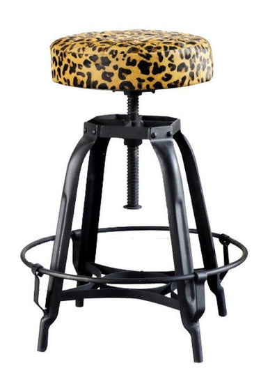 Leopard Print Barstool - Adjustable Height at online8 furniture store Auckland