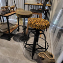 Leopard Print Barstool - Adjustable Height at online8 furniture store Auckland