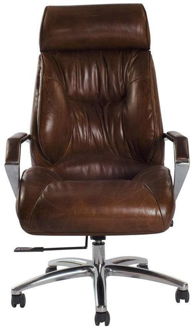 Lincoln Vintage Leather Office Chair - Vintage Cigar at online8 furniture store Auckland