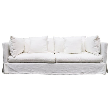 Long Island Slip Cover Sofa - White Linen at online8 furniture store Auckland