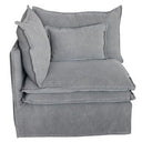 Malta Slipcover Modular Sofa - Crnr+2+1+Crnr+2 Ottomans - Grey at online8 furniture store Auckland