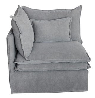 Malta Slipcover Modular Sofa - Crnr+2+1+Crnr+2 Ottomans - Grey at online8 furniture store Auckland