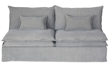 Malta Slipcover Modular Sofa - Crnr+2+1+Crnr+2 Ottomans - Grey at online8 furniture store Auckland