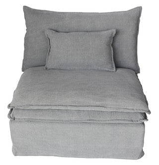 Malta Slipcover Modular Sofa - Crnr+2+1+Crnr+2 Ottomans - Grey at online8 furniture store Auckland