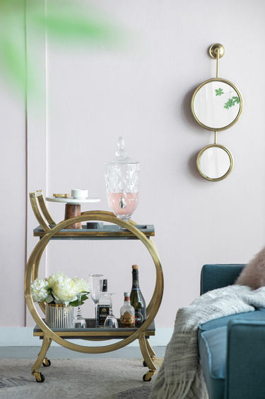 Margo Bar Trolley Gold & Grey at online8 furniture store Auckland