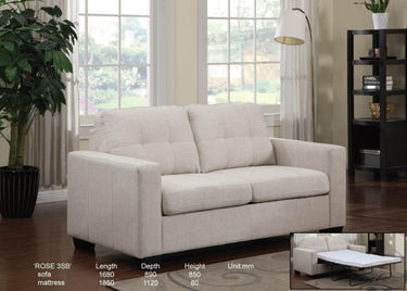 Melody 2 Seat Sofabed - Beige at online8 furniture store Auckland