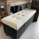 Mink Rattan & Boucle Blanket Box at online8 furniture store Auckland