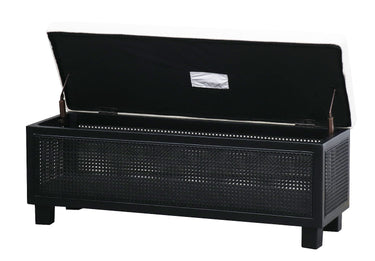 Mink Rattan & Boucle Blanket Box at online8 furniture store Auckland