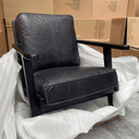 Molly Leather Armchair - Charcoal at online8 furniture store Auckland