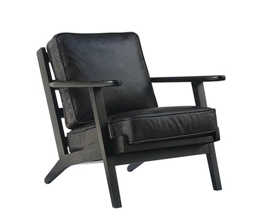 Molly Leather Armchair - Charcoal at online8 furniture store Auckland